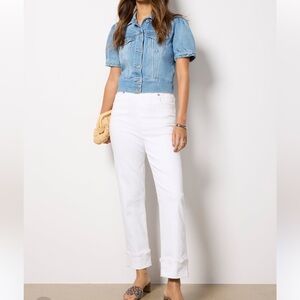 Evereve The Ever Straight High Rise White Jeans Pants Size 31